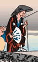 Hiroshige Utagawa's block print. The scene that Japanese Buddhist monk is walking are shown.